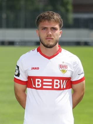Stuttgart , Photo session , Lukas Laupheimer VfB Stuttgart II 3 Liga portrait appointment 2024 2025