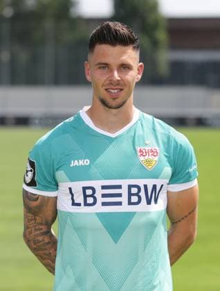 Stuttgart , Photo session , Dominik Draband VfB Stuttgart II 3 Liga portrait appointment 2024 2025
