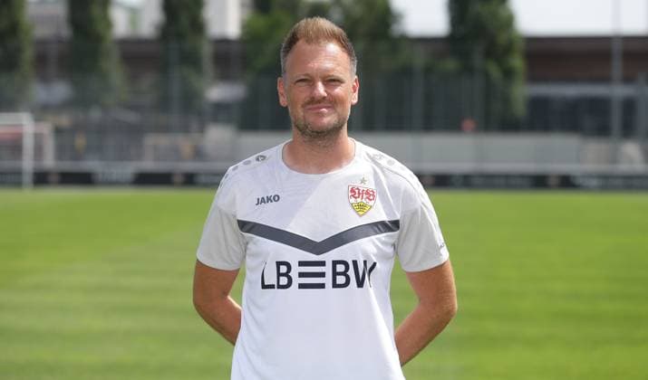 Stuttgart , Photo session , Head coach Markus Fiedler VfB Stuttgart II 3 Liga portrait appointment 2024 2025