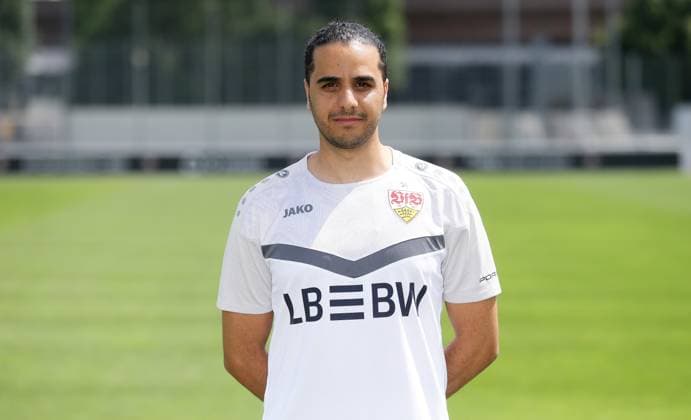Stuttgart , Photo session , Physiotherapist Amine Rahmoun VfB Stuttgart II 3 Liga portrait appointment 2024 2025