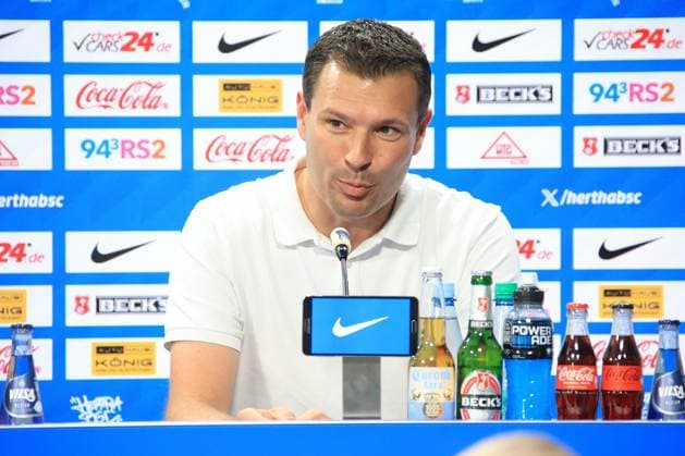 DEU, DFL, 2 FBL, Hertha BSC, Press conference, 01 08 2024, Hertha Geschaeftsstelle, Berlin, DEU, DFL, 2 FBL, Hertha BSC, Press conference, in the picture Benjamin Weber Sports Director, Hertha BSC Berlin DFL regulations prohibit any use of Photographs as image sequences and or quasi video Foto Juergen Engler nordphoto GmbH nordphotoxGmbHx xEngler nph00076