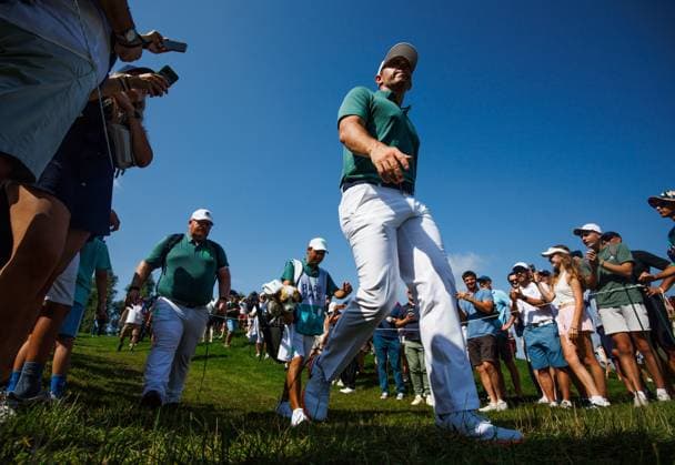Paris 2024 Olympic Games, Olympische Spiele, Olympia, OS Le Golf National, Guyancourt, Paris, France 1 8 2024 Sweden™s Ludvig Avberg makes his way to the 4th tee box Ludvig Avberg makes his way to the 4th tee box 1 8 2024  Copyright: x INPHO JamesxCrombiex JRY13156