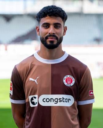 Elias Saad St Pauli 31 07 24, Hamburg, FC St Pauli 1910, 1 Fussball Bundesliga, 1 Liga, DFL, Saison 2024 2025, und Portraittermin REGULATIONS PROHIBIT ANY USE OF PHOTOGRAPHS as IMAGE SEQUENCES and or QUASI VIDEO Â