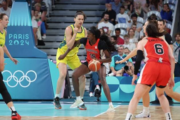 Laeticia AMIHERE (Canada) Women basketball, Australia vs Canada, Women s preliminary round during the Olympic Games, Olympische Spiele, Olympia, OS Paris 2024 - photo Laurent Sanson DPPI Panoramic JO 2024 : BASKET BALL - Australie vs Canada - Jeux Olympiques 2024 - Paris2024 - Lille - 01 08 2024 DPPI Panoramic 