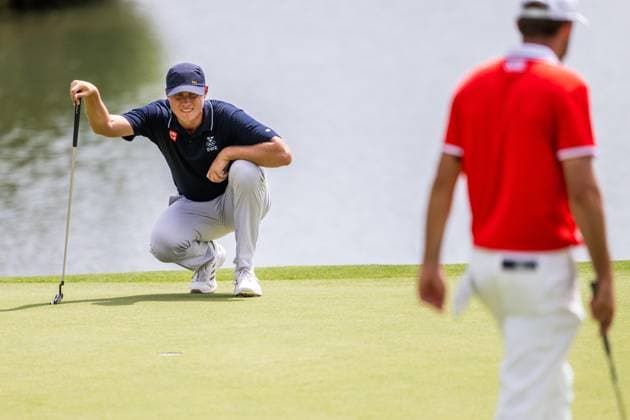 240801 Ludvig Aberg of Sweden competes in men s individual golf round 1 during day 6 of the Paris 2024 Olympic Games on August 1, 2024 in Paris Photo Ludvig Thunman BILDBYRAN code LT LT0653 golf olympic games olympics os ol olympiska spel olympiske leker paris 2024 paris os paris ol 6 bbeng sweden sverige  Copyright: LUDVIGxTHUNMAN BB240801LT121