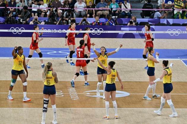 Brazil (BRA) vs Japan (JPN), Volleyball Women s Preliminary Round at Paris South Arena 1, during the Paris 2024 Olympic Games, Olympische Spiele, Olympia, OS 01 August 2024, Paris, France. Noxthirdxpartyxsales  (261585399)