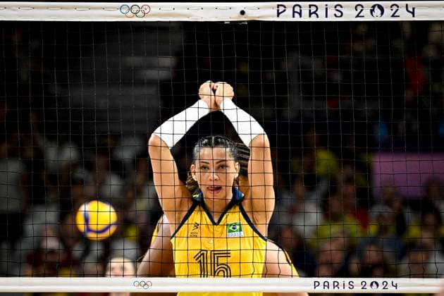 Gabriela Guimaraes, Gabi, of Brazil during the womens volleyball match between Brazil and Japan at the Olympic Games, Olympische Spiele, Olympia, OS Paris 2024 at South Paris Arena in Paris, France. (Richard Callis SPP) Copyright: xRichardxCallis SPPx spp-en-RiCa-RM4_richiecallis_0108-2713