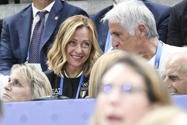 Paris 2024, Volleyball, Giorgia Meloni attends volleyball match