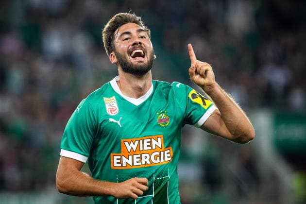 RAPID WIEN - WISLA KRAKOW Dion Drena Beljo of Rapid during the 2nd leg of Second qualifying round of the UEFA Europa League football match between SK Rapid Wien and Wisla Krakow. Vienna, Austria, August 01, 2024. Photo by Branislav Racko Vienna Copyright: xx 080A9218