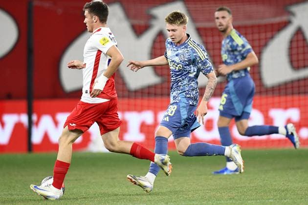 Fußball, EL-Quali, FK Vojvodina Novi Sad - Ajax Amsterdam BACKA TOPOLA, 01-08-2024, TSC Arena, football, UEFA Europa League second qualifying round, season 2024 2025, Vojvodina - Ajax 1-3. Ajax player Kristian Hlynsson Vojvodina - Ajax  x25909633x Copyright: