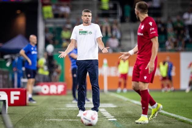 RAPID WIEN - WISLA KRAKOW Robert Klauss of Rapid during the 2nd leg of Second qualifying round of the UEFA Europa League football match between SK Rapid Wien and Wisla Krakow. Vienna, Austria, August 01, 2024. Photo by Branislav Racko Vienna Copyright: xx 080A9527