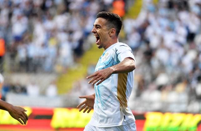 Croatia, Rijeka, 010824. Stadium Rujevica. Return match of the 2nd preliminary round of the UEFA European League HNK Rijeka - FC Corvinul Hunedoara. In the photo: Rijeka s celebration. Photo: Damir Skomrlj CROPIX Copyright: xxDamirxSkomrljx rijeka_corvinul10-010824