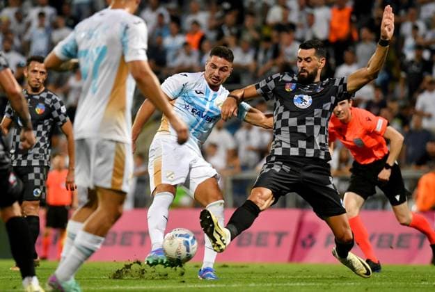 Croatia, Rijeka, 010824. Stadium Rujevica. Return match of the 2nd preliminary round of the UEFA European League HNK Rijeka - FC Corvinul Hunedoara. Photo: Damir Skomrlj CROPIX Copyright: xxDamirxSkomrljx rijeka_corvinul19-010824