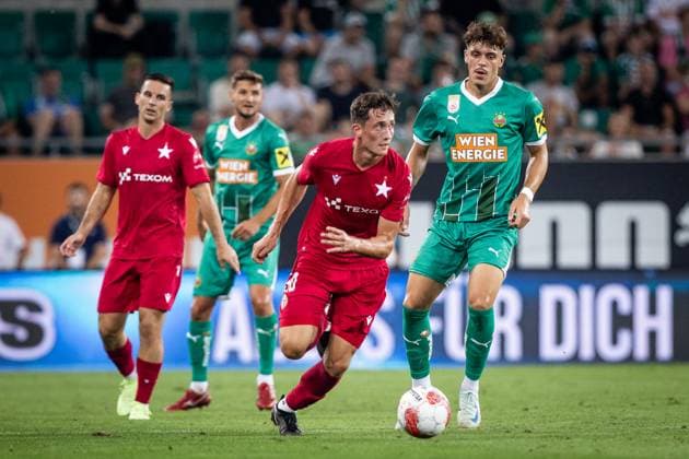 RAPID WIEN - WISLA KRAKOW Mariusz Kutwa of Wisla during the 2nd leg of Second qualifying round of the UEFA Europa League football match between SK Rapid Wien and Wisla Krakow. Vienna, Austria, August 01, 2024. Photo by Branislav Racko Vienna Copyright: xx 080A9432