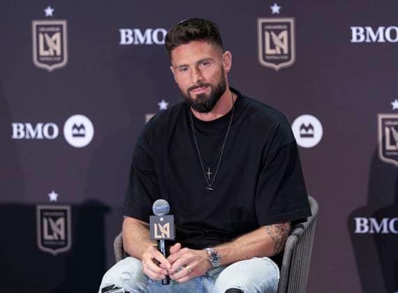 Fußball, Los Angeles FC präsentiert Neuzugang Olivier Giroud August 1, 2024, Los Angeles, California, USA: Olivier Giroud is interviewed by the media as a new member of the Los Angeles Football Club during a press conference, PK, Pressekonferenz on Thursday August 1, 2024 at the InterContinental Hotel in Los Angeles, California. JAVIER ROJAS PI Los Angeles USA - ZUMAp124 20240801_zaa_p124_002 Copyright: xJavierxRojasx
