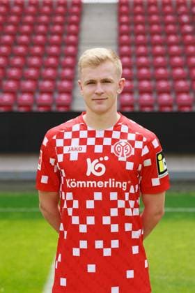 Soccer 1 Bundesliga porträttermin 2024 2025 1 FSV Mainz 05 28 07 24, Jonathan Burkardt, 1 FSV Mainz 05, 1 BL porträttermin 2024 2025,