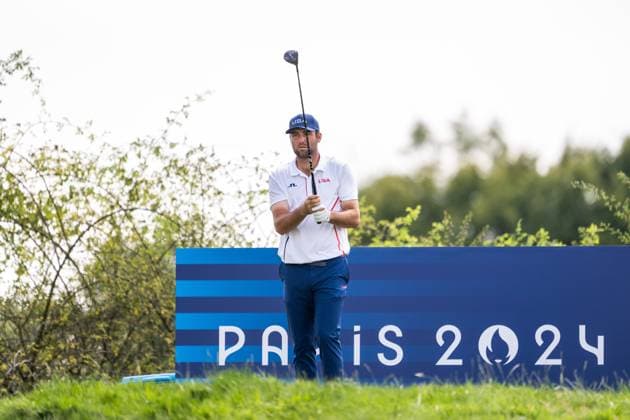 240802 Scottie Scheffler of USA competes in men s individual golf round 2 during day 7 of the Paris 2024 Olympic Games on August 2, 2024 in Paris Photo Ludvig Thunman BILDBYRAN code LT LT0655 golf olympic games olympics os ol olympiska spel olympiske leker paris 2024 paris os paris ol 7 bbeng usa  Copyright: LUDVIGxTHUNMAN BB240802LT080