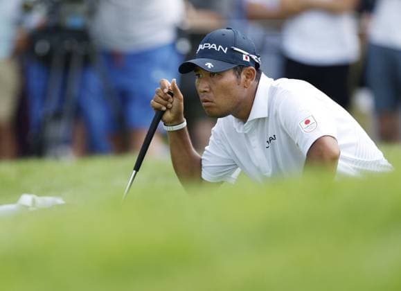 Paris Olympics: Golf Japan s Hideki Matsuyama lines up a putt on the third hole during the second round of the men s golf event at the Paris Olympics on Aug. 2, 2024, at Le Golf National in Saint-Quentin-en-Yvelines, France.  A14AA0003221883P