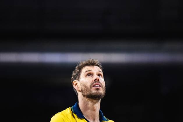 Brazil x Egypt men&amp; 39;s indoor volleyball PARIS, IF - 02.08.2024: BRAZIL X EGYPT MEN& 39;S INDOOR VOLLEYBALL - Volleyball - Paris 2024 Olympics - Brazil In the photo, Bruninho (01) (Photo: Luca Castro Fotoarena) x2585224x  LucaxCastro