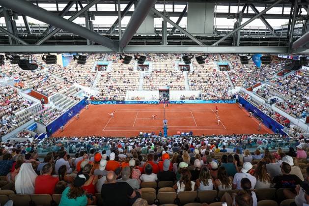 PARIS, 2-08-2024, Paris 2024 Olympic Games, Olympische Spiele, Olympia, OS Stade Roland-Garros, tennis, mixed doubles bronze medal match. Demi Schuurs, Wesley Koolhof Tennis mixed doubles bronze medal match (Paris 2024)  x25916313x Copyright: