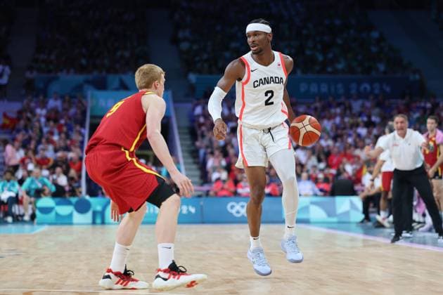 JEUX OLYMPIQUES PARIS 2024 CANADA VS ESPAGNE PHOTOPQR VOIX DU NORD Alexis Christiaen ; 02 08 2024 ; JO 2024 - Basket ball - Hommes - CANADA VS ESPAGNE The Paris 2024 Summer Olympic Games, Olympische Spiele, Olympia, OS (Jul 26-Aug 11, 2024). nord France  Copyright: xPHOTOPQR VOIXxDUxNORD MAXPPPxAlexisxChristiaenx 20240802VDN3742 20240802VDN3817