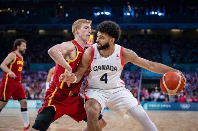 Olympic Games Paris 2024 Basketball Lille 02 08 2024 Preliminary round Men Men Canada CAN Spain ESP Jamal MURRAY Canada, No 04 Alberto DIAZ Spain, No 09