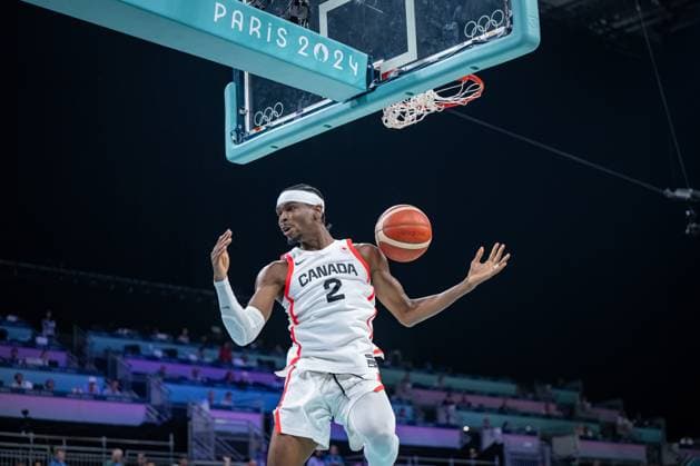 Olympic Games Paris 2024 Basketball Lille 02 08 2024 Preliminary round Men Men Canada CAN Spain ESP Shai Gilgeous Alexander Canada, No 02
