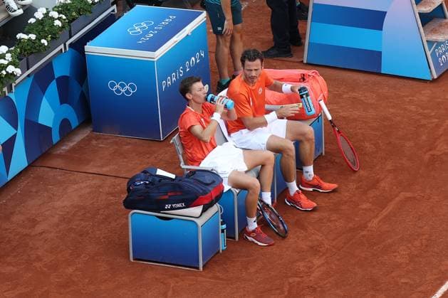 PARIS, 2-08-2024, Paris 2024 Olympic Games, Olympische Spiele, Olympia, OS Stade Roland-Garros, tennis, mixed doubles bronze medal match. Demi Schuurs, Wesley Koolhof Tennis mixed doubles bronze medal match (Paris 2024)  x25916693x Copyright: