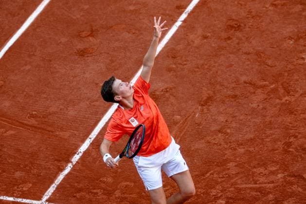 PARIS, 2-08-2024, Paris 2024 Olympic Games, Olympische Spiele, Olympia, OS Stade Roland-Garros, tennis, mixed doubles bronze medal match. Demi Schuurs Tennis mixed doubles bronze medal match (Paris 2024)  x25916697x Copyright: