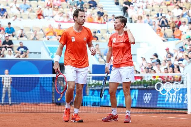 PARIS, 2-08-2024, Paris 2024 Olympic Games, Olympische Spiele, Olympia, OS Stade Roland-Garros, tennis, mixed doubles bronze medal match. Demi Schuurs, Wesley Koolhof Tennis mixed doubles bronze medal match (Paris 2024)  x25916699x Copyright: