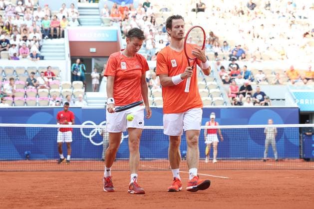 PARIS, 2-08-2024, Paris 2024 Olympic Games, Olympische Spiele, Olympia, OS Stade Roland-Garros, tennis, mixed doubles bronze medal match. Demi Schuurs, Wesley Koolhof Tennis mixed doubles bronze medal match (Paris 2024)  x25916705x Copyright:
