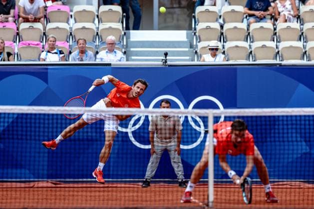 PARIS, 2-08-2024, Paris 2024 Olympic Games, Olympische Spiele, Olympia, OS Stade Roland-Garros, tennis, mixed doubles bronze medal match. Wesley Koolhof Tennis mixed doubles bronze medal match (Paris 2024)  x25916744x Copyright: