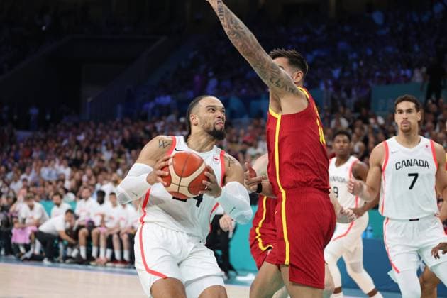 Dillon BROOKS (Canada) Mens basketball, Canada vs Spain, Men s preliminary round during the Olympic Games, Olympische Spiele, Olympia, OS Paris 2024 - photo Laurent Sanson DDPI Panoramic JO 2024 : BASKET BALL - Canada vs Espagne - Jeux Olympiques 2024 - Paris2024 - Lille - 02 08 2024 DPPI Panoramic 
