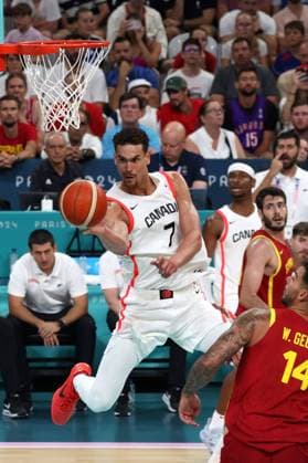 BASKET HOMMES CANADA CONTRE ESPAGNE JEUX OLYMPIQUES PHOTOPQR VOIX DU NORD Ludovic Maillard ; 02 08 2024 ; Villeneuve d ascq le 02 08 2024 basket hommes POWEL CANADA contre ESPAGNE stade pierre mauroy. LA VOIX DU NORD PHOTO LUDOVIC MAILLARD The Paris 2024 Summer Olympic Games, Olympische Spiele, Olympia, OS (Jul 26-Aug 11, 2024). France  Copyright: xPHOTOPQR VOIXxDUxNORD MAXPPPxLudovicxMaillardx 20240802VDN4127 20240802VDN4127