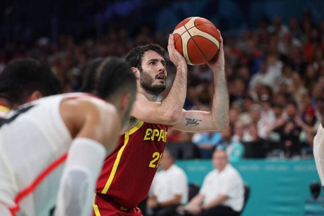 Alex ABRINES (Espagne) Mens basketball, Canada vs Spain, Men s preliminary round during the Olympic Games, Olympische Spiele, Olympia, OS Paris 2024 - photo Laurent Sanson DDPI Panoramic JO 2024 : BASKET BALL - Canada vs Espagne - Jeux Olympiques 2024 - Paris2024 - Lille - 02 08 2024 DPPI Panoramic 