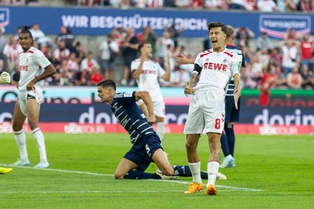 2 Soccer Bundesliga 1 FC Köln Hamburger SV, 02 08 2024 Denis Huseinbasic 1 FC Köln, 8 annoyed after a missed chance 2 Soccer Bundesliga, 1 FC Köln Hamburger SV, 1 Matchday, on 02 08 2024, RheinEnergie Stadion, Cologne DFL regulations prohibit any use of photographs as image sequences and or quasi video Copyright: xBEAUTIFULxSPORTS Meuselx