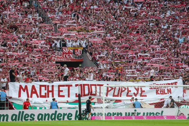 2 Bundesliga 24 25 1 FC Köln Hamburger SV on 02 08 2024 at RheinEnergieSTADION in Cologne The Cologne fans in the Südkurve with a banner banner banner for the deceased Südstadt Boyz fan Popeye MH