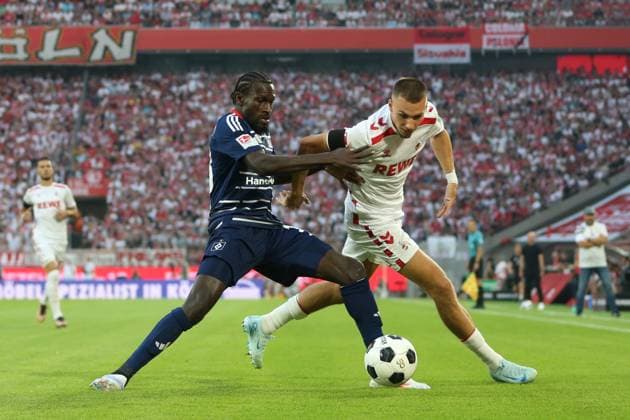 Bakery Jatta Hamburger SV and Tim Lemperle 1 FC Koeln in a duel, 2 Bundesliga, 1 FC Koeln vs Hamburger SV 2 Bundesliga, RheinEnergieStadion on August 02, 2024 in Cologne, Germany Photo by Oliver Kaelke DeFodi Images Bakery Jatta Hamburger SV and Tim Lemperle 1 FC Koeln battle for the ball, 2 Bundesliga, 1 FC Koeln vs Hamburger SV 2 Bundesliga, RheinEnergieStadion on August 2, 2024 in Cologne, Germany Photo by Oliver Kaelke DeFodi Images Defodi 678 2024 08 02 OK KOEHSV 0491 Defodi-678