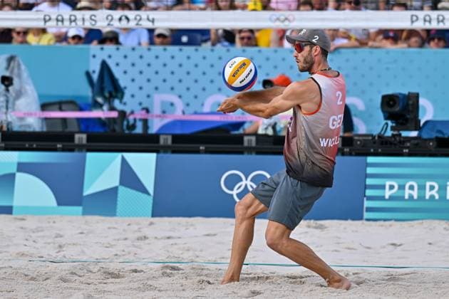 Olympic Games Beach Volleyball Paris 03 08 2024 Preliminary round, Men, GER POL, Clemens Wickler 2, GER , Copyright: xBEAUTIFULxSPORTS TomxBlochx