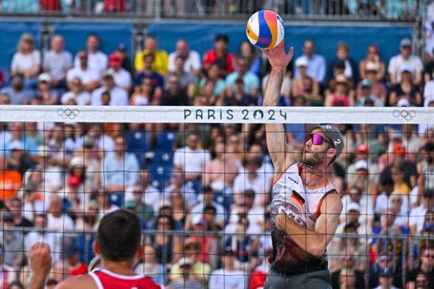 Olympic Games Beach Volleyball Paris 03 08 2024 Preliminary round, Men, GER POL, Clemens Wickler 2, GER , Copyright: xBEAUTIFULxSPORTS TomxBlochx