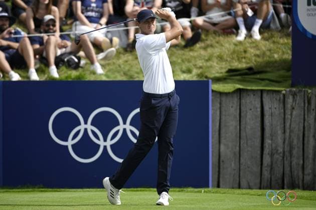 Ludvig Åberg of Sweden competes during men s individual stroke play of golf at the Paris Summer Olympic Games, Olympische Spiele, Olympia, OS in Le Golf National on August 3, 2024. Paris France LKFTJK20240803122742ZSOK  Copyright: xAnttixAimo-Koivistox LKFTJK20240803122742ZSOK