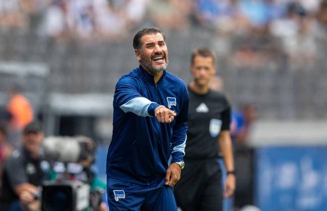 Soccer, Men, Season 2024 2025, 2 Bundesliga 1 Matchday , Hertha BSC SC Paderborn, Coach Cristian Fiel Hertha BSC , 03 08 2024, Copyright: xSebastianxRäppold MatthiasxKochx