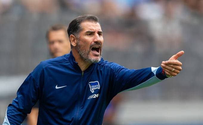 Soccer, Men, Season 2024 2025, 2 Bundesliga 1 Matchday , Hertha BSC SC Paderborn, Coach Cristian Fiel Hertha BSC , 03 08 2024, Copyright: xSebastianxRäppold MatthiasxKochx