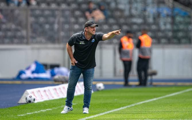 Soccer, Men, Season 2024 2025, 2 Bundesliga 1 Matchday , Hertha BSC SC Paderborn, Coach Lukas Kwasniok SC Paderborn , 03 08 2024, Copyright: xSebastianxRäppold MatthiasxKochx
