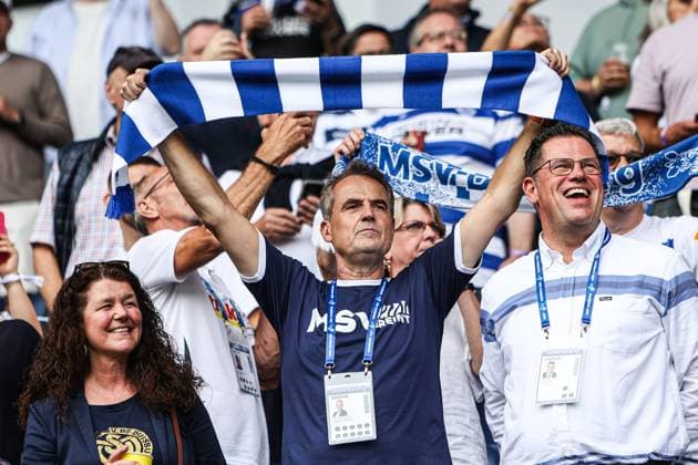 Sports, Football, Regionalliga West Season 2024 2025 2 Matchday MSV Duisburg Türkspor Dortmund 03 08 2024, schauinsland reisen arena Christian Stiefelhagen President MSV Duisburg Duisburg schauinsland reisen arena Nordrhein Westfahlen Germany