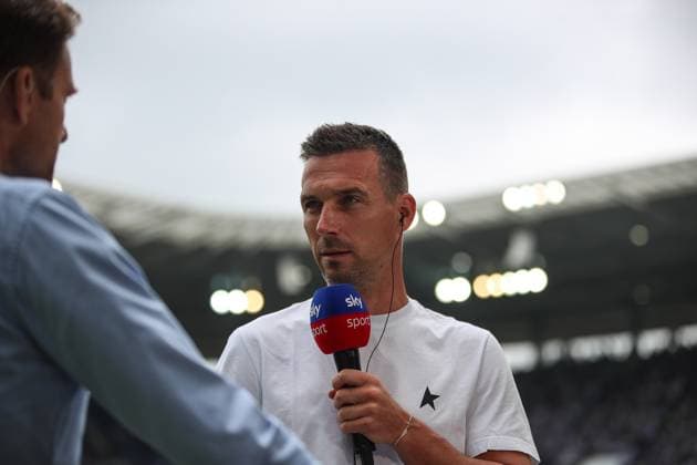 Interview in the stadium before the start of the match, Interview, TV Pregame Pre Match Football Coach Christian Eichner Karlsruher SC, Head Coach Karlsruher SC vs 1 FC Nuernberg, Football, 2 Liga, 1 Matchday, 2024 2025, 03 08 2024 , DFL REGULATIONS PROHIBIT ANY USE OF PHOTOGRAPHS AS IMAGE SEQUENCES AND OR QUASI VIDEO Karlsruher SC vs 1 FC Nuernberg, Football, 2 Liga, 1 Matchday, 2024 2025, 03 08 2024 Karlsruhe Copyright: xEibner-Pressefoto JanxPrihodax EP_JPA
