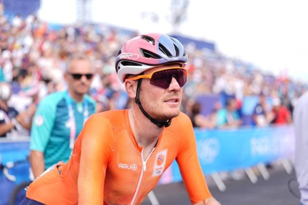 2024-08-03 Cycling Road - Olympic Games, Olympische Spiele, Olympia, OS Paris 2024 - Day 8 PARIS, FRANCE - AUGUST 3: Dylan van Baarle of the Netherlands after competing in the Men s Road Race during Day 8 of Cycling Road - Olympic Games Paris 2024 at Trocadero on August 3, 2024 in Paris, France. (Photo by Joris Verwijst BSR Agency) Paris France Content not available for redistribution in The Netherlands directly or indirectly through any third parties. Copyright: xBSRxAgencyx
