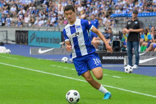 GER, Berlin, Fußball, Hertha BSC vs SC Paderborn, 2 Bundesliga, Olympiastadion, 03 08 2024, Ibrahim Maza Hertha 10 , im Angriff, dfl dfb regulations prohibit any use of photographs as image sequences and or quasi video Copyright: HMBxMedia UwexKoch