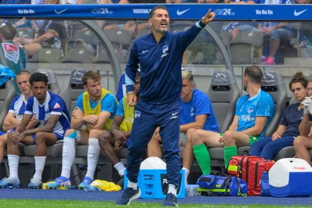 GER, Berlin, Football, Hertha BSC vs SC Paderborn, 2 Bundesliga, Olympiastadion, 03 08 2024, Cristian Fiel Hertha Head Coach , dfl dfb regulations prohibit any use of photographs as image sequences and or quasi video Copyright: HMBxMedia UwexKoch