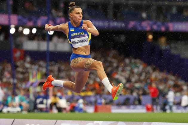 Ukrainian athlete Maryna Bekh-Romanchuk competes in the women s triple jump final, during the Paris 2024 Olympic Games, Olympische Spiele, Olympia, OS at the Stade de France of Paris, 3 August 2024. Paris 2024 Athletics !ACHTUNG: NUR REDAKTIONELLE NUTZUNG!  Copyright: xJUANJOxMARTINx(es-ES)x EVE9858 20240803-55014332547_1